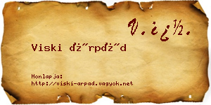 Viski Árpád névjegykártya