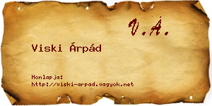 Viski Árpád névjegykártya
