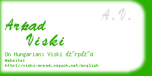 arpad viski business card